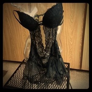 Womens black neglige